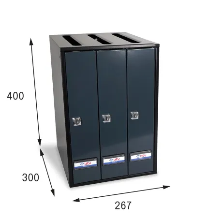 BUZON PRISMA SUPERIOR G3 CUERPO NEGRO PUERTA ANTRACITA 400 x 267 x 300